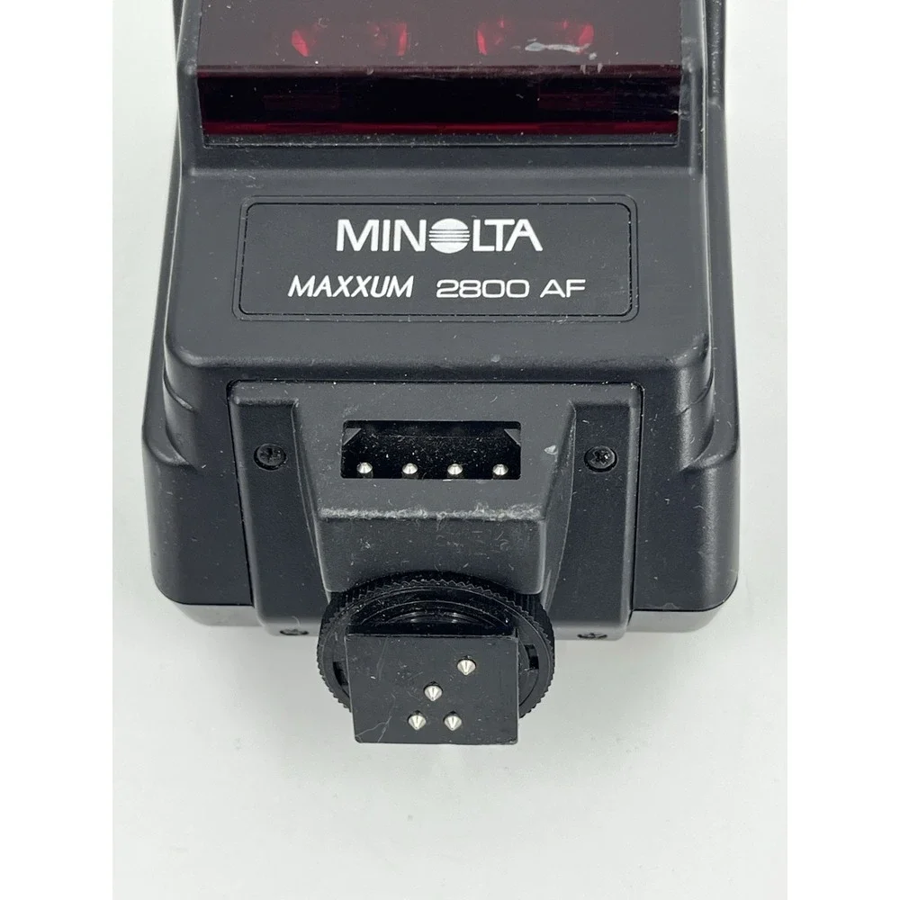 Vintage Minolta Camera Flashes Auto 25 and Maxxum 2800AF UNTESTED As-Is